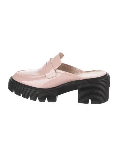 Pre-owned Stuart Weitzman Patent Leather Mules In Pink