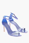 Stuart Weitzman Patent Leather Nunaked Sandals With Ankle Strap 9cm In Purple