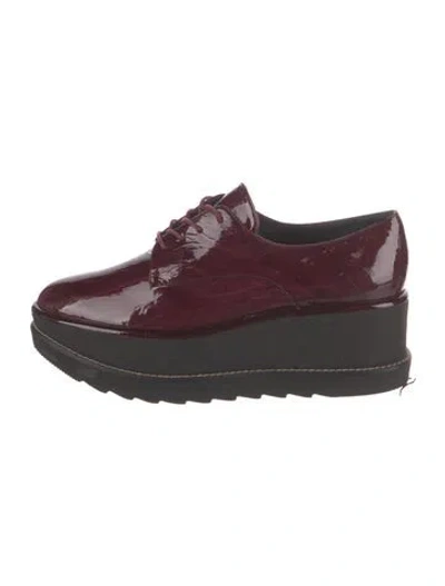 Pre-owned Stuart Weitzman Patent Leather Oxfords In Burgundy
