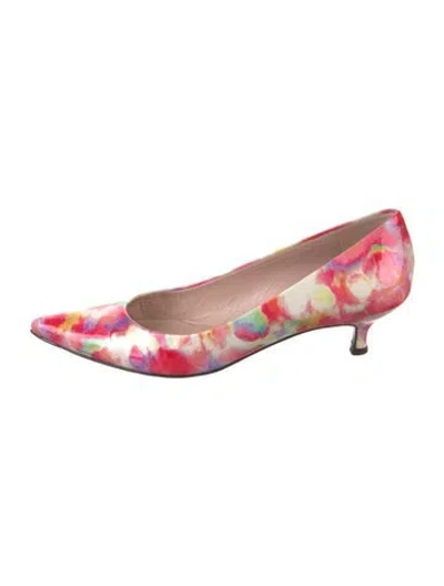 Pre-owned Stuart Weitzman Patent Leather Printed Pumps In Pink