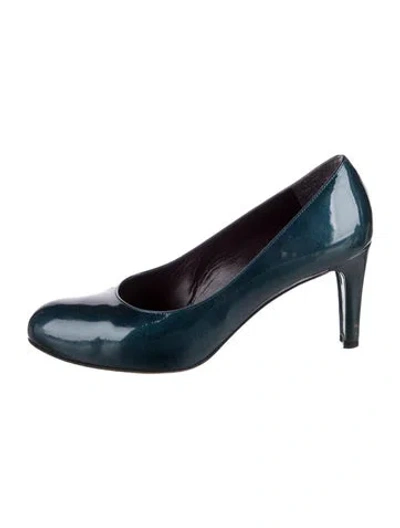Pre-owned Stuart Weitzman Patent Leather Pumps In Blue