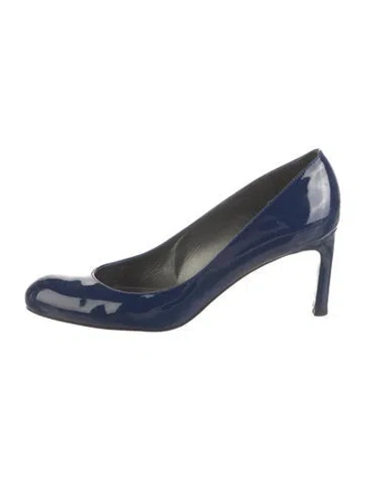 Pre-owned Stuart Weitzman Patent Leather Pumps In Blue