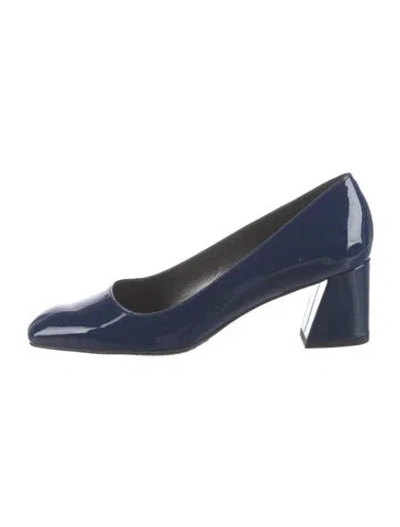 Pre-owned Stuart Weitzman Patent Leather Pumps In Blue