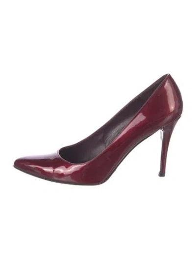 Pre-owned Stuart Weitzman Patent Leather Pumps In Burgundy