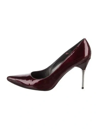 Pre-owned Stuart Weitzman Patent Leather Pumps In Burgundy