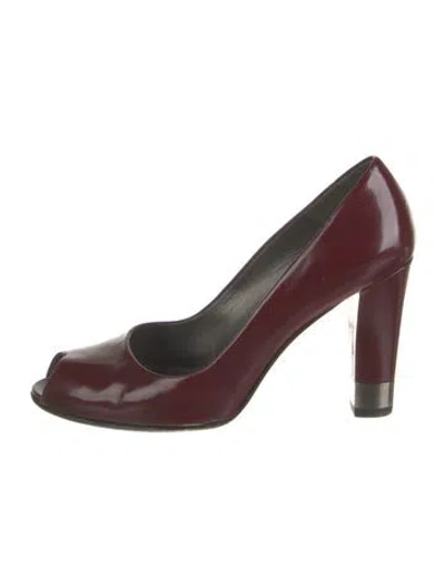 Pre-owned Stuart Weitzman Patent Leather Pumps In Burgundy