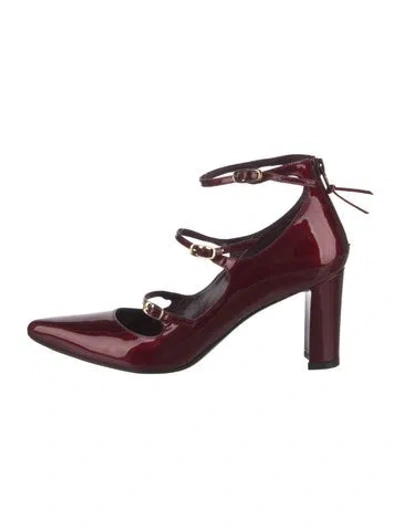 Pre-owned Stuart Weitzman Patent Leather Pumps In Burgundy