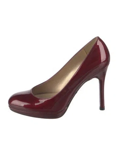 Pre-owned Stuart Weitzman Patent Leather Pumps In Burgundy