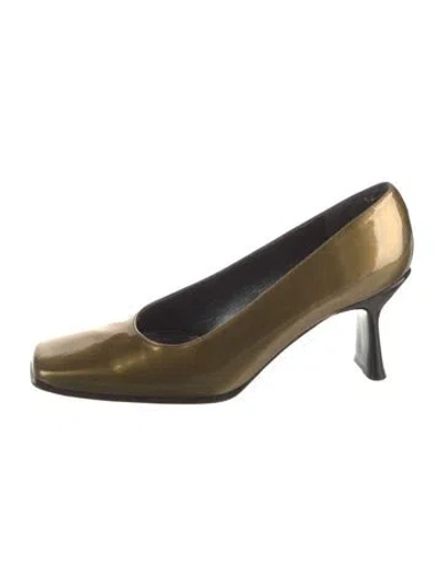 Pre-owned Stuart Weitzman Patent Leather Pumps In Gold