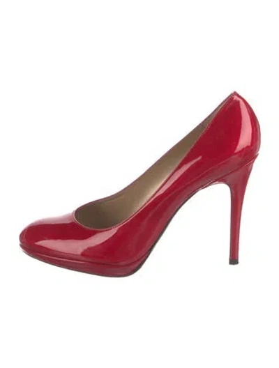 Pre-owned Stuart Weitzman Patent Leather Pumps In Red