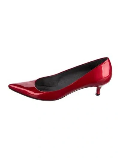 Pre-owned Stuart Weitzman Patent Leather Pumps In Red