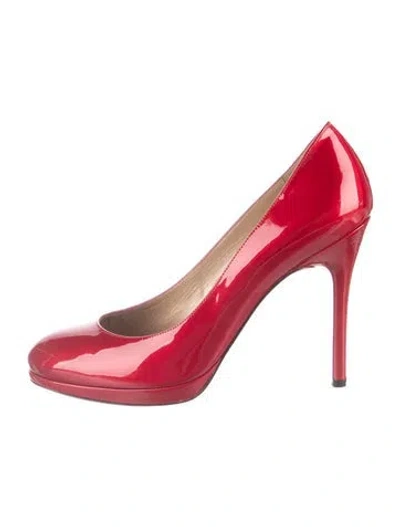 Pre-owned Stuart Weitzman Patent Leather Pumps In Red