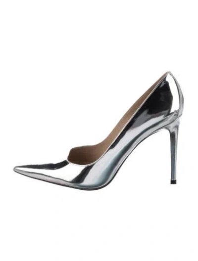 Pre-owned Stuart Weitzman Patent Leather Pumps In Silver