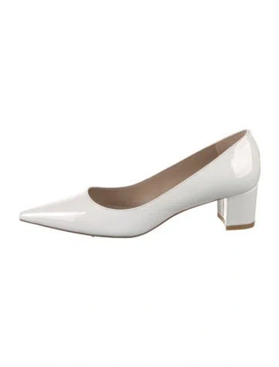 Pre-owned Stuart Weitzman Patent Leather Pumps W/ Tags In White