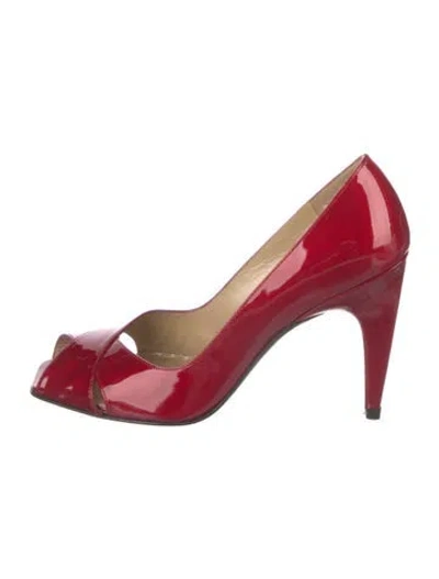 Pre-owned Stuart Weitzman Patent Leather In Red