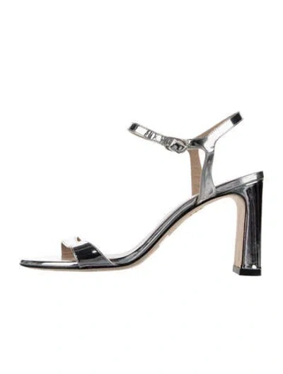 Pre-owned Stuart Weitzman Patent Leather Sandals In Black