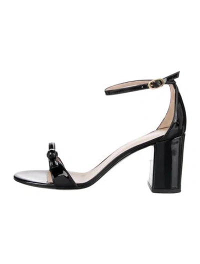 Pre-owned Stuart Weitzman Patent Leather Sandals In Black