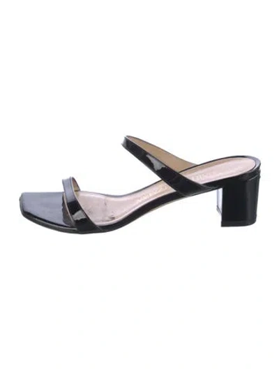 Pre-owned Stuart Weitzman Patent Leather Sandals In Black