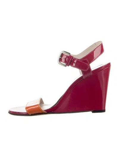 Pre-owned Stuart Weitzman Patent Leather Sandals In Multi