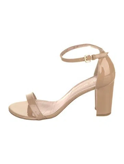 Pre-owned Stuart Weitzman Patent Leather Sandals In Neutral