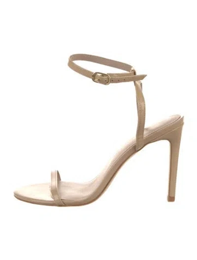 Pre-owned Stuart Weitzman Patent Leather Sandals In Neutral
