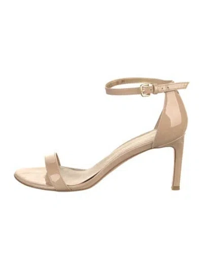 Pre-owned Stuart Weitzman Patent Leather Sandals In Neutral