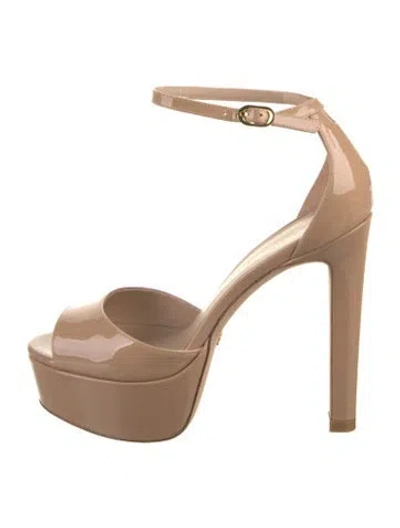 Pre-owned Stuart Weitzman Patent Leather Sandals In Neutral