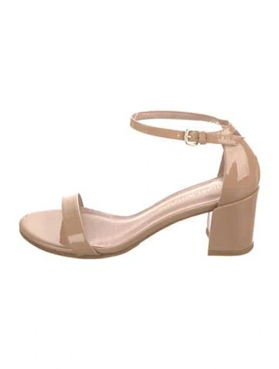 Pre-owned Stuart Weitzman Patent Leather Sandals In Neutral