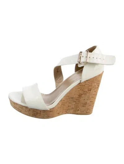 Pre-owned Stuart Weitzman Patent Leather Sandals In Neutral
