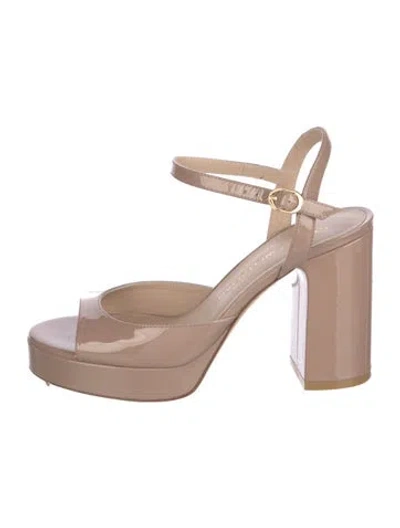 Pre-owned Stuart Weitzman Patent Leather Sandals In Neutral
