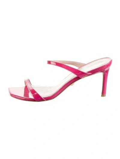 Pre-owned Stuart Weitzman Patent Leather Sandals In Pink