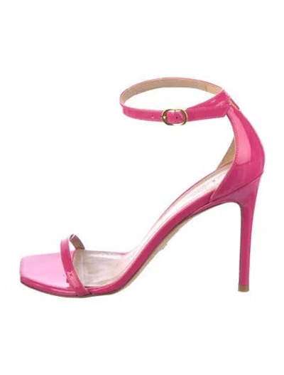 Pre-owned Stuart Weitzman Patent Leather Sandals In Pink