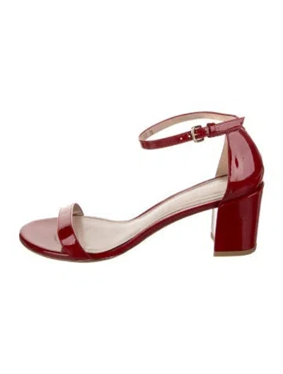 Pre-owned Stuart Weitzman Patent Leather Sandals In Red