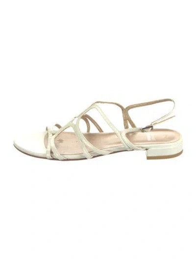 Pre-owned Stuart Weitzman Patent Leather Sandals In White