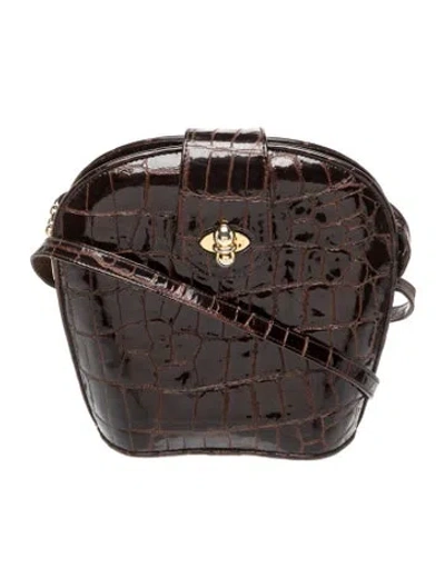 Pre-owned Stuart Weitzman Patent Leather Shoulder Bag In Brown