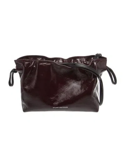 Pre-owned Stuart Weitzman Patent Leather Shoulder Bag In Brown