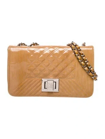 Pre-owned Stuart Weitzman Patent Leather Shoulder Bag In Neutral