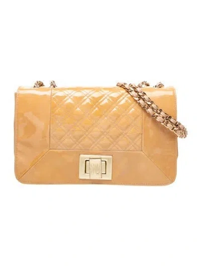 Pre-owned Stuart Weitzman Patent Leather Shoulder Bag In Neutral