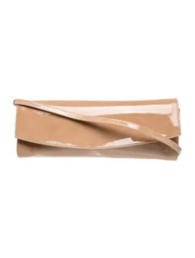Pre-owned Stuart Weitzman Patent Leather Shoulder Bag In Neutral