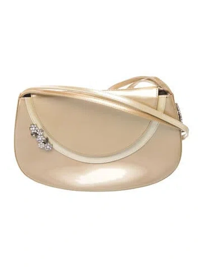 Pre-owned Stuart Weitzman Patent Leather Shoulder Bag In Neutrals