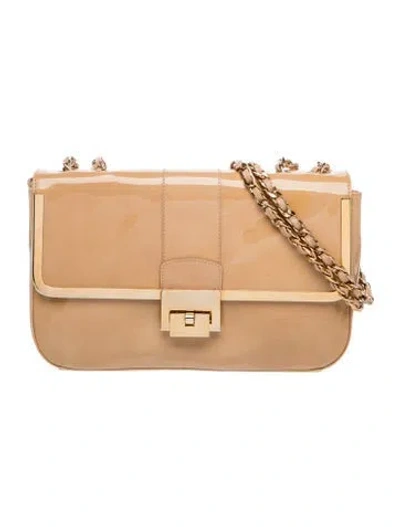Pre-owned Stuart Weitzman Patent Leather Shoulder Bag In Neutrals