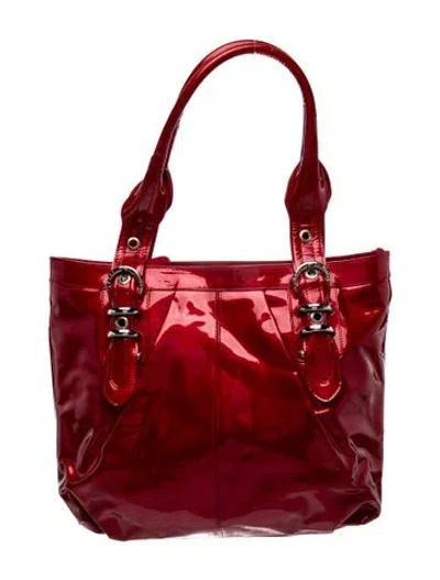Pre-owned Stuart Weitzman Patent Leather Shoulder Bag In Red