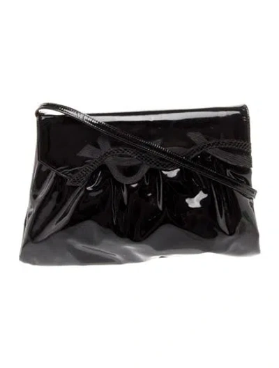 Pre-owned Stuart Weitzman Patent Leather Shoulder Bag Vintage In Black