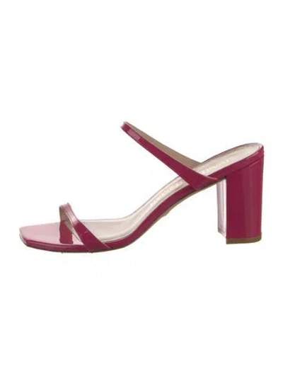 Pre-owned Stuart Weitzman Patent Leather Slides In Pink