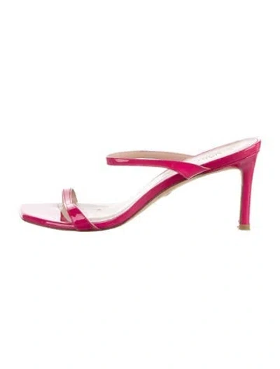 Pre-owned Stuart Weitzman Patent Leather Slides In Pink
