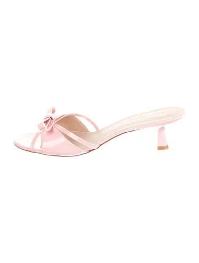 Pre-owned Stuart Weitzman Patent Leather Slides In Pink