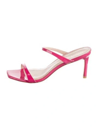 Pre-owned Stuart Weitzman Patent Leather Slides In Pink