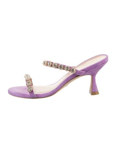 Pre-owned Stuart Weitzman Patent Leather Slides In Purple