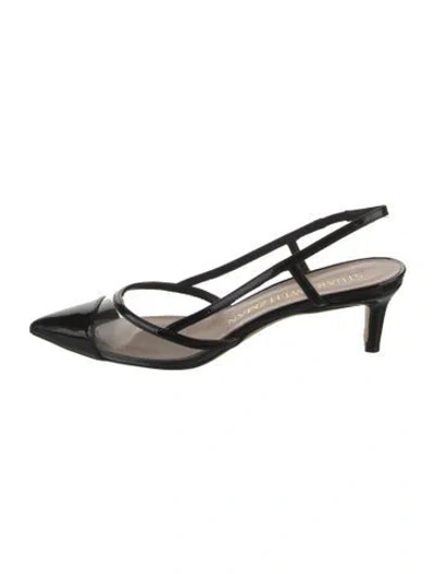 Pre-owned Stuart Weitzman Patent Leather Slingback Pumps In Black