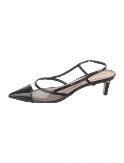 Pre-owned Stuart Weitzman Patent Leather Slingback Pumps In Black
